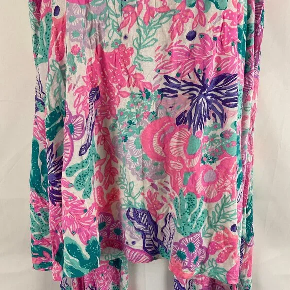 Lilly Pulitzer Pajama Set XXL Multi Seaside Carnivale Knit XXL Tank Pants Pink - Picture 5 of 16